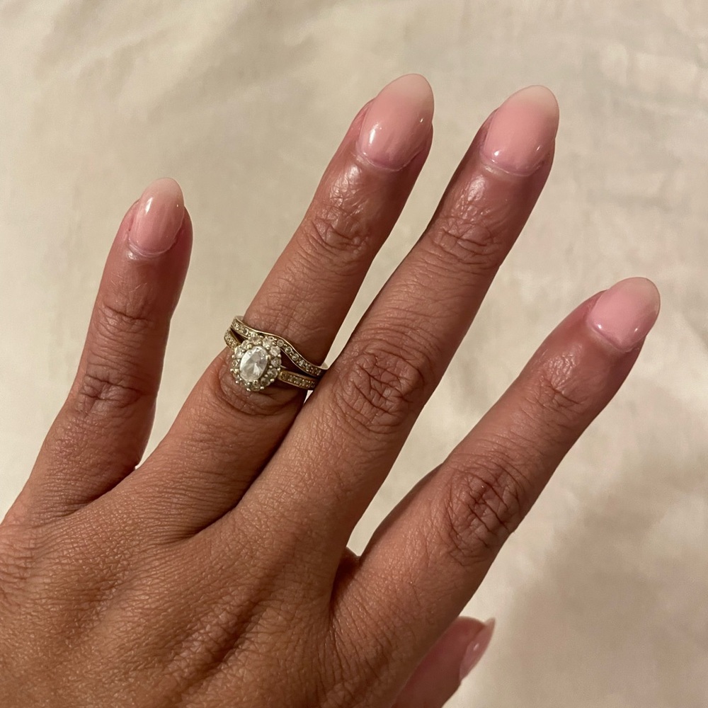 Elegant Silver and Gold Women's Ring Set